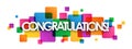 CONGRATULATIONS! colorful overlapping squares banner Royalty Free Stock Photo