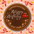 Congratulations concept with Happy Birthday calligraphy lettering for creative greeting card Best Wishes with handwritten font