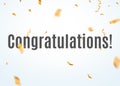 Congratulations confetti vector background. Celebration glitter typography premium banner