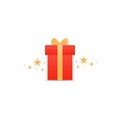 Congratulations gift box, perfect present, prize award icon