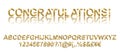 Congratulations. Gold alphabetic fonts