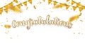 Congratulations Gold celebration background with confetti.