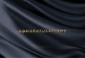 Congratulations golden award on black silk background. Graduate award. Award nomination background. Vector illustration