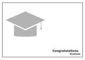 Congratulations graduate concept. Grey graduate hat isolated on white background