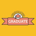 congratulations graduate poster. Vector illustration decorative design