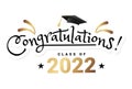 Congratulations graduates class of 2022 typography design. Graduation ceremony vector illustration Royalty Free Stock Photo