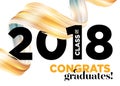 Congratulations Graduates Class of 2018 Vector Logo Design. Royalty Free Stock Photo