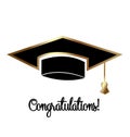 Congratulations graduates, graduation day cap symbol