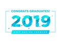 Congratulations Graduates Vector Logo. Graduation Background Template with Inspirational Quote. Greeting Banner for College