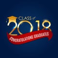 Congratulations on Graduation 2018 Class Background Vector Illustration