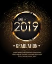 Congratulations on Graduation 2019 Class Background Vector Illustration