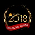 Congratulations on Graduation 2018 Class Background Vector Illustration Royalty Free Stock Photo