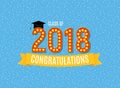 Congratulations on Graduation 2018 Class Background Vector Illustration