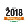 Congratulations on Graduation 2018 Class Background Vector Illustration Royalty Free Stock Photo