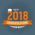 Congratulations on Graduation 2018 Class Background Vector Illustration