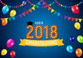 Congratulations on Graduation 2018 Class Background Vector Illustration