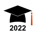 Congratulations on graduation 2022 student graduation hat square academic cap symbol bachelor and master degrees Royalty Free Stock Photo