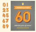 Congratulations greeting card with light bulb display numbers.