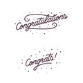 Congratulations. Hand lettering. Calligraphic greeting inscription. Royalty Free Stock Photo