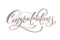 Congratulations Hand lettering Calligraphic greeting inscription Vector handwritten