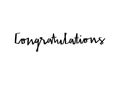 Congratulations hand lettering on white background