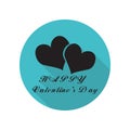 Congratulations with hearts long shadow icon. Simple glyph, flat vector of arrow icons for ui and ux, website or mobile