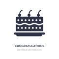 congratulations icon on white background. Simple element illustration from Food concept