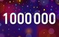 Congratulations 1KK followers, one million followers. Thanks banner background with confetti. Vector illustration Royalty Free Stock Photo