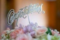 Congratulations message sign on the bouquet Royalty Free Stock Photo