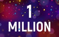 Congratulations 1 million followers thanks banner background with confetti. Vector illustration Royalty Free Stock Photo