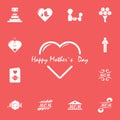 congratulations on my mom's day icon. Detailed set of mother day icons. Premium graphic design. One of the collection icons for