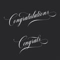 Congratulations. Retro style lettering. Calligraphic greeting inscription. Vector vintage typography. Royalty Free Stock Photo