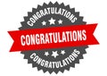 congratulations sign. congratulations round isolated ribbon label.