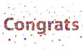 Congratulations sign with colorful confetti Royalty Free Stock Photo