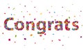 Congratulations sign with colorful confetti