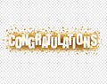 Congratulations Text With Confetti Transparent Background