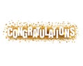 Congratulations Text With Confetti White Background