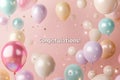 Congratulations text on pastel pink background Royalty Free Stock Photo