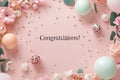 Congratulations text on pastel pink background Royalty Free Stock Photo