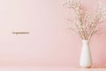 Congratulations text on soft pink background Royalty Free Stock Photo