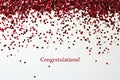 Congratulations text on white background with red confetti Royalty Free Stock Photo