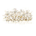 Congratulations Text And White Balloons White Background