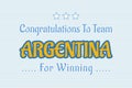 Congratulations to team Argentina for winning the typography text with stars vector design