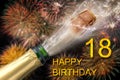 Congratulations to 18th Birthday with champagne Royalty Free Stock Photo