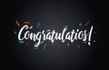 Congratulations Typography Handwritten Lettering Greeting Card Banner Royalty Free Stock Photo