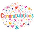 Congratulations typography lettering decorative text card design Royalty Free Stock Photo