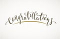 Congratulations. Vector lettering on light background