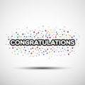 Congratulations word with colored round confetti Royalty Free Stock Photo