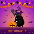 Congratulatory banner or invitation from happy Halloween Royalty Free Stock Photo