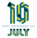 July 10, The Bahamas Independence Day congratulatory design with bahamian flag colors